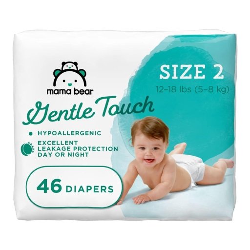 MAMA Bear Gentle Touch 46 Daipers (Size 12-18 lbs or 5-8 kg)